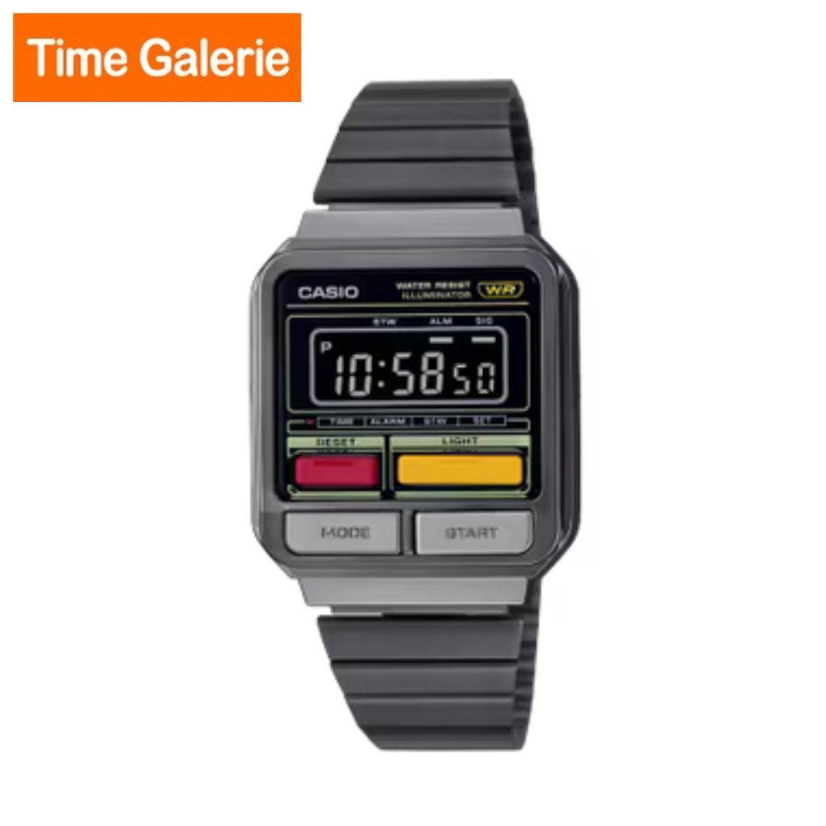 Casio Vintage A120WEGG1B Black Stainless Steel Band Women / Men